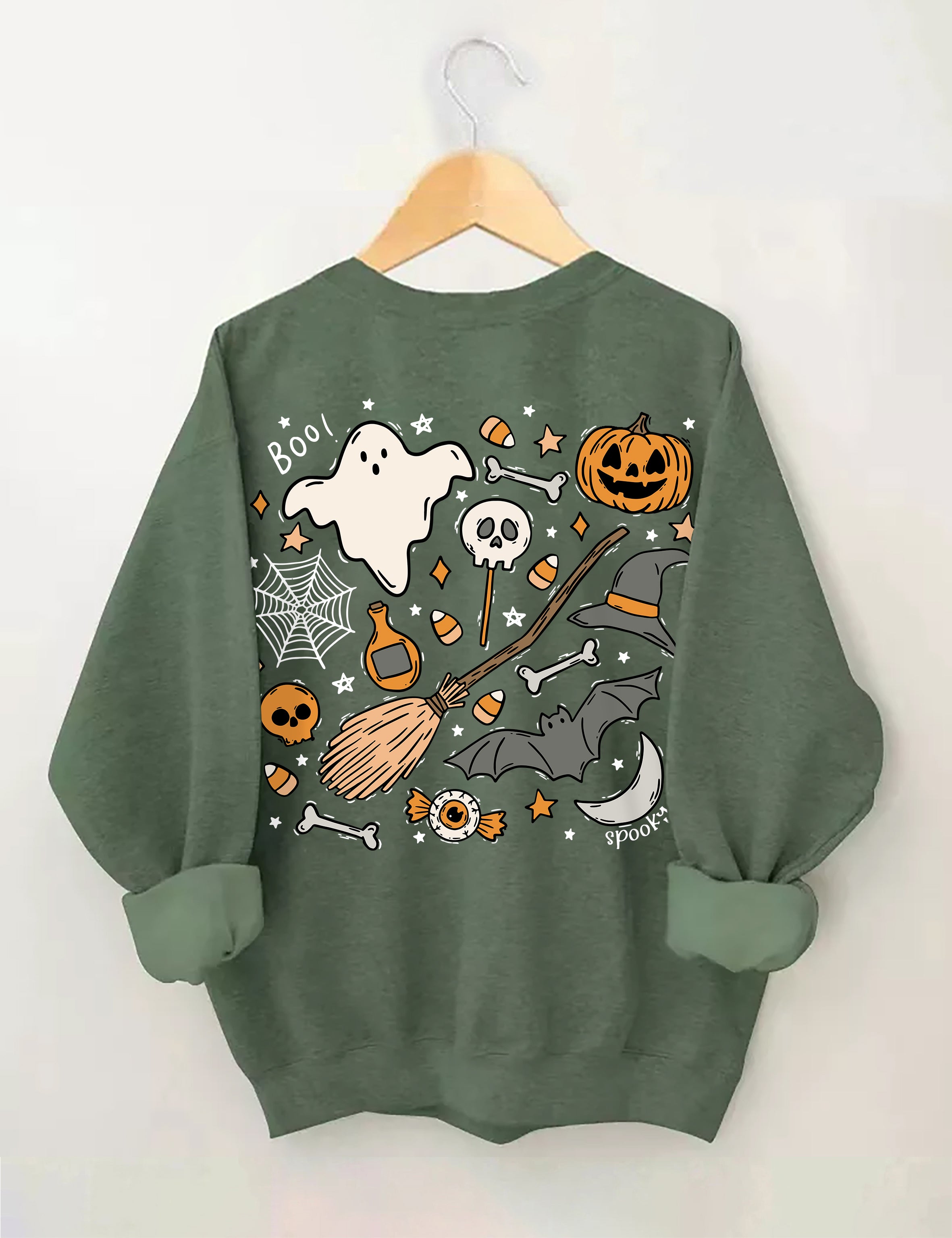 Ghost Outline Spooky Season Sweatshirt