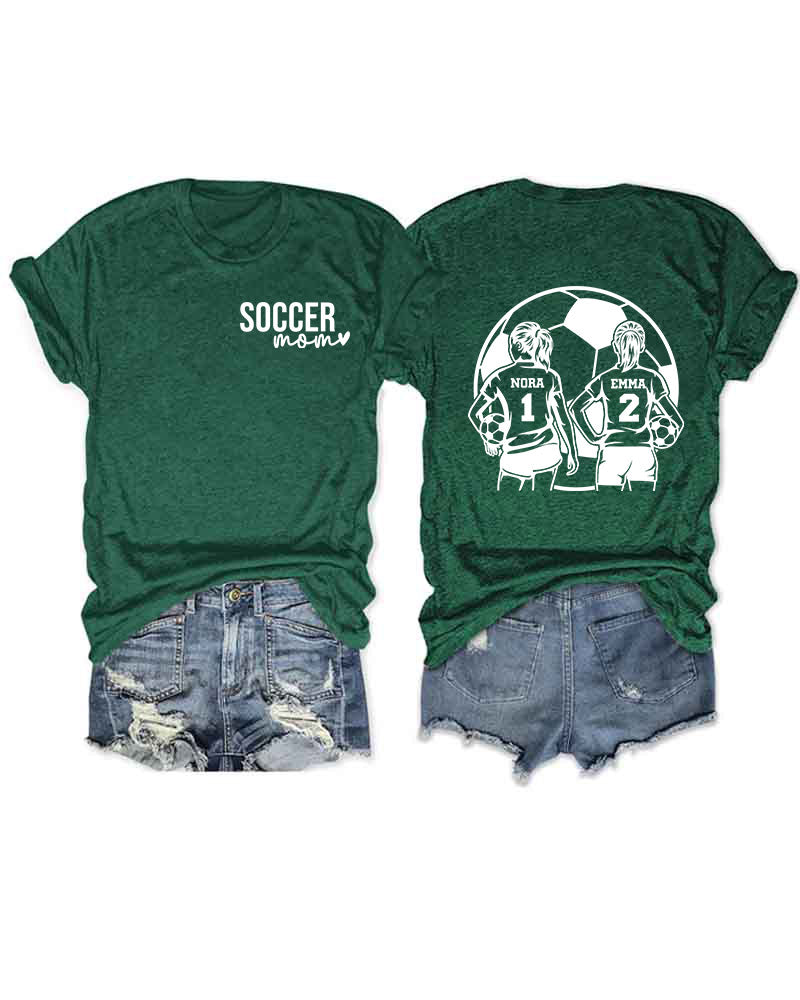 Personalized Soccer Mom 2 Girls T-Shirt