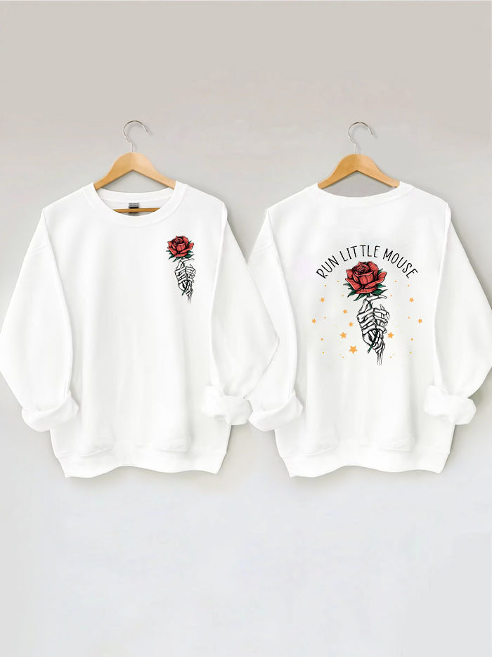 Run Little Mouse Rose Skeleton Sweatshirt