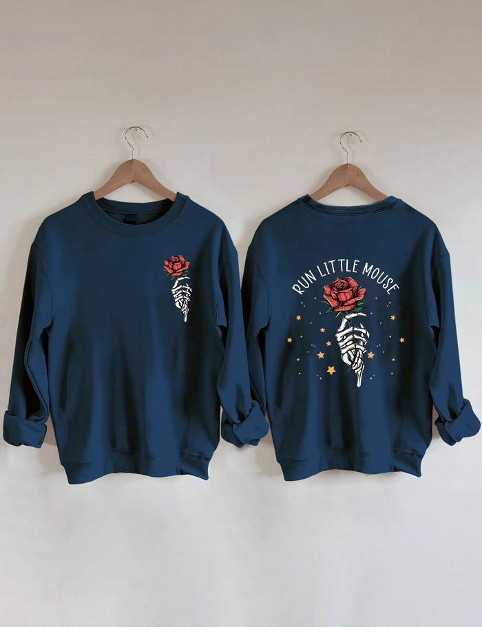 Run Little Mouse Rose Skeleton Sweatshirt