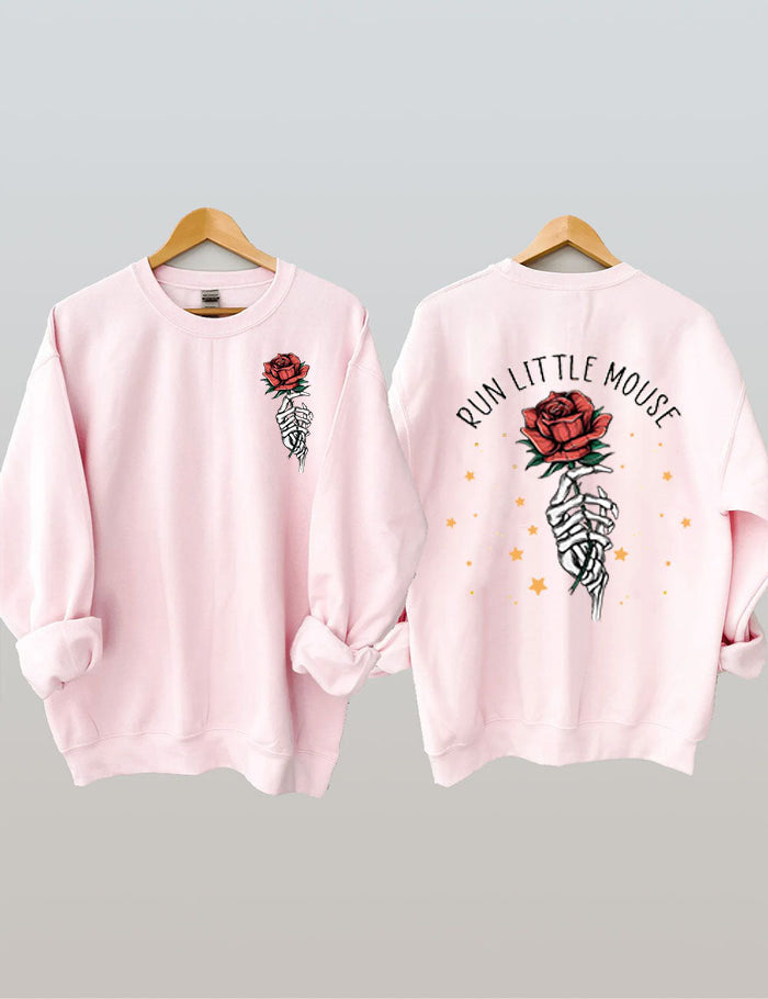 Run Little Mouse Rose Skeleton Sweatshirt