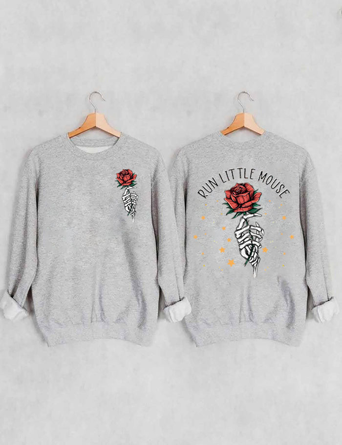 Run Little Mouse Rose Skeleton Sweatshirt