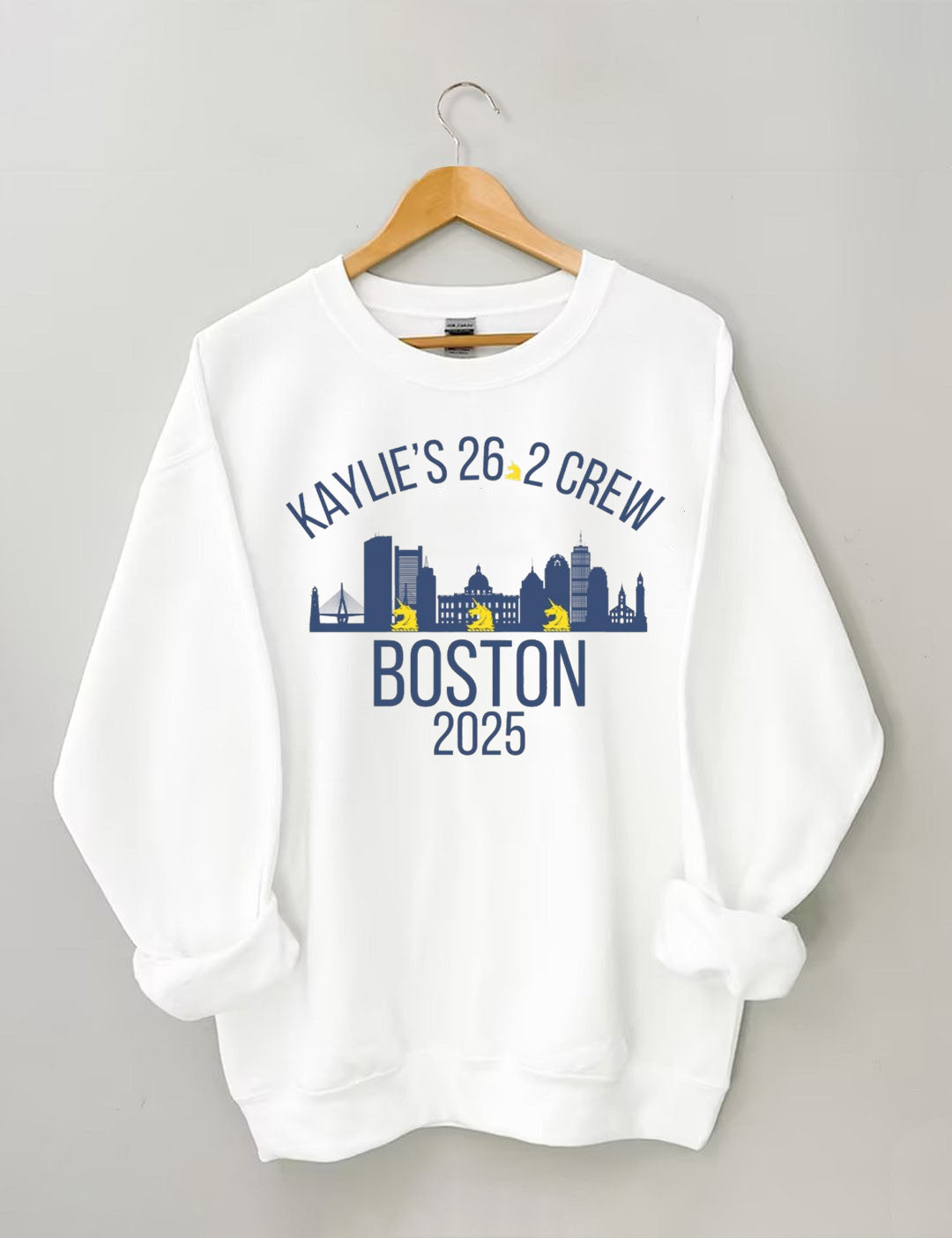 Personalization 26.2 Boston Marathon Support Crew Sweatshirt