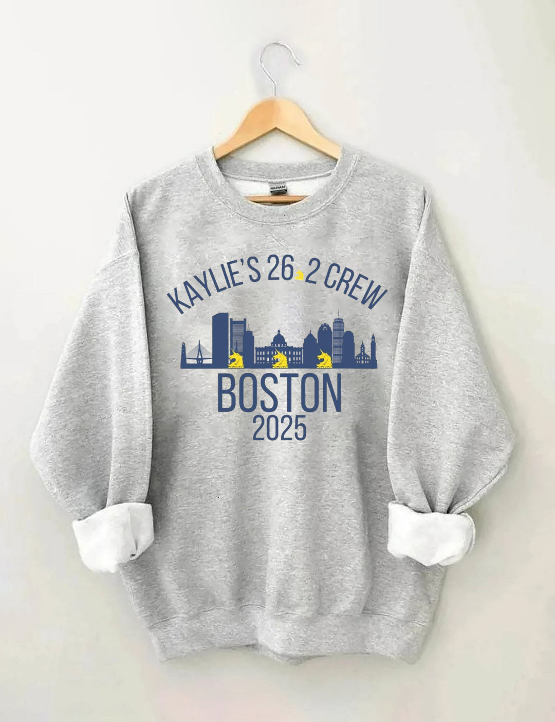 Personalization 26.2 Boston Marathon Support Crew Sweatshirt