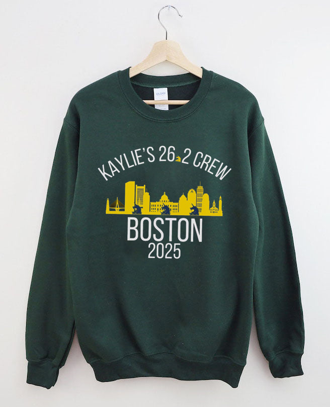 Personalization 26.2 Boston Marathon Support Crew Sweatshirt