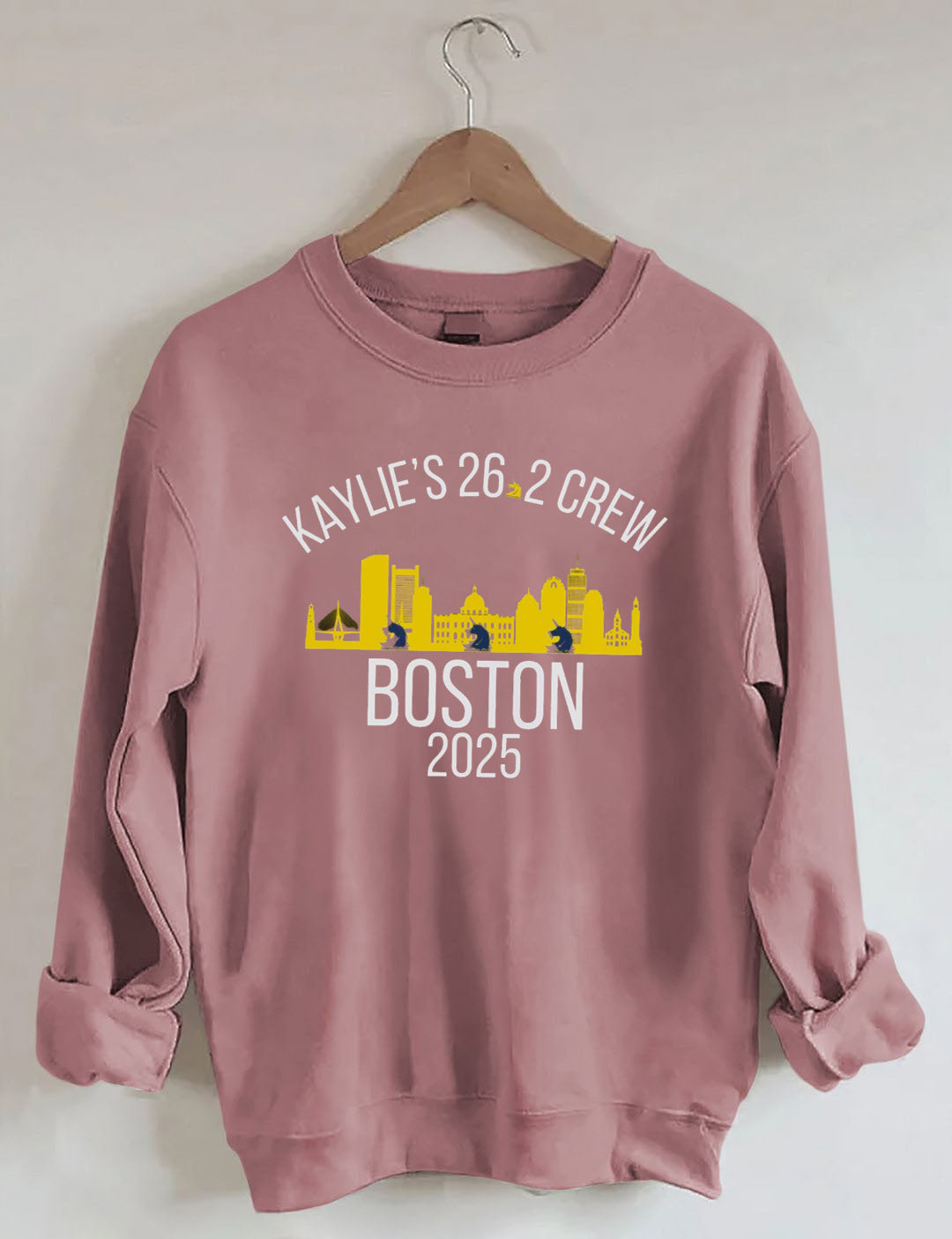 Personalization 26.2 Boston Marathon Support Crew Sweatshirt