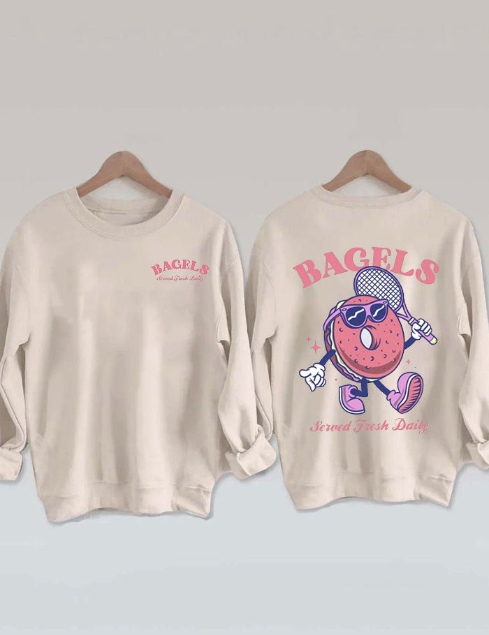 Cute Bagels Tennis Sweatshirt