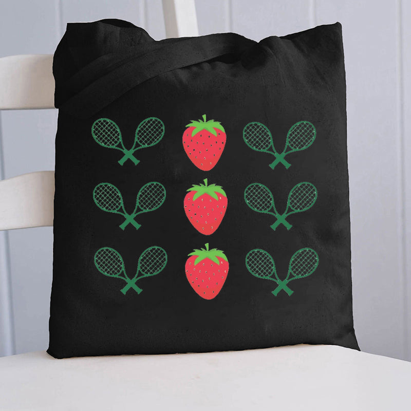 Tennis Tournament Strawberry Aesthetic Tote Bag