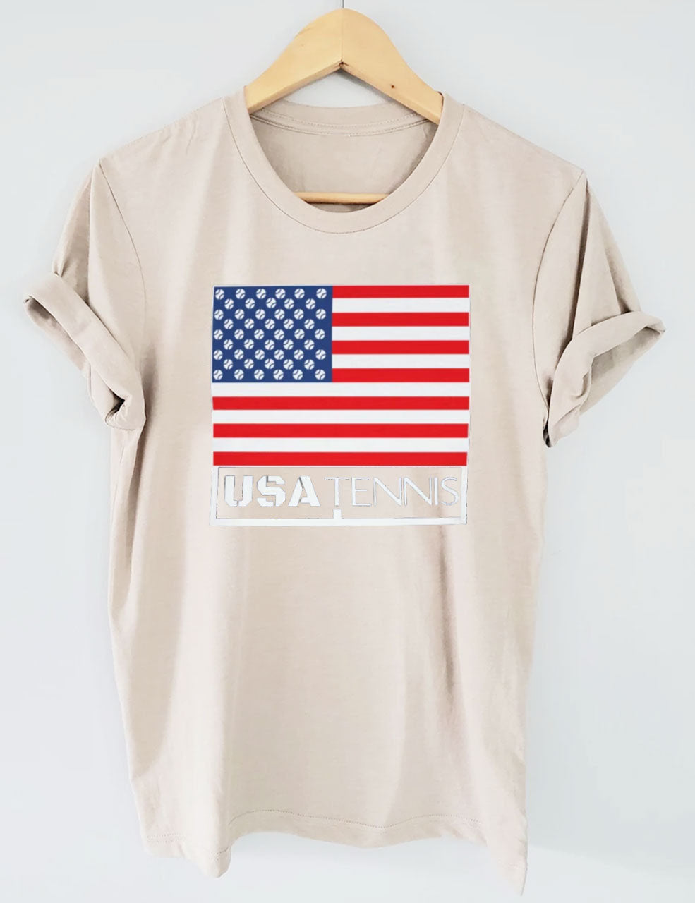 USA Tennis Patriotic US Flag 4th of July T-shirt