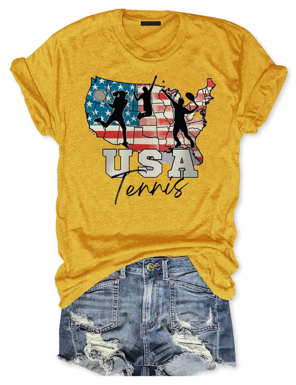 US Flag 4th of July Tennis  T-shirt