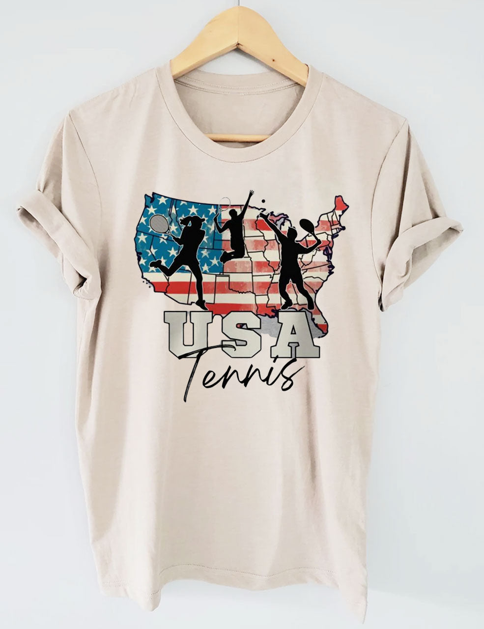 US Flag 4th of July Tennis  T-shirt