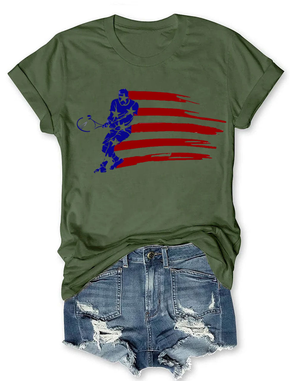 Tennis Player Independence Day  T-shirt