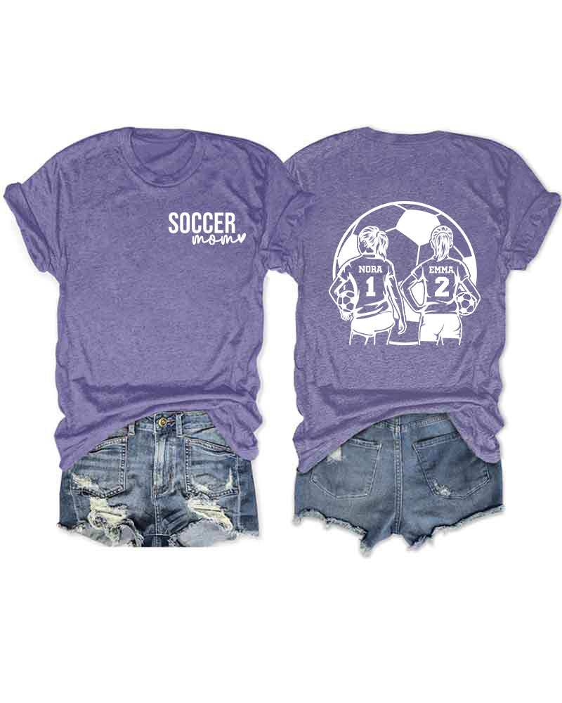 Personalized Soccer Mom 2 Girls T-Shirt