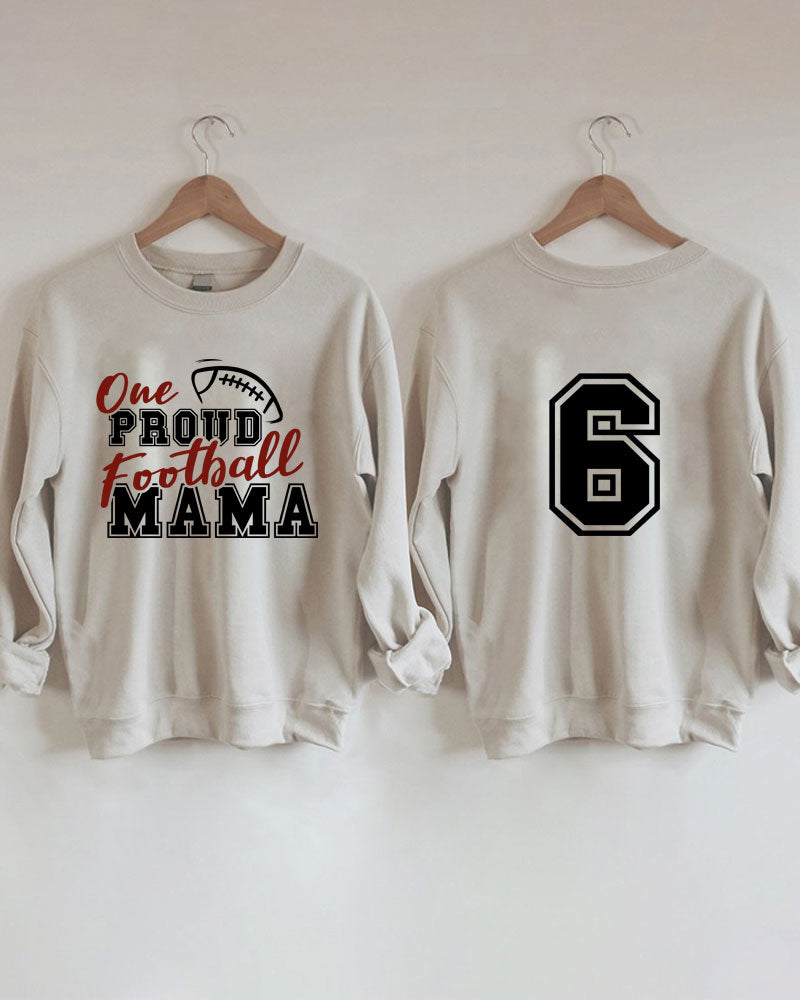 One Proud Football Mama Personalized Number Sweatshirt