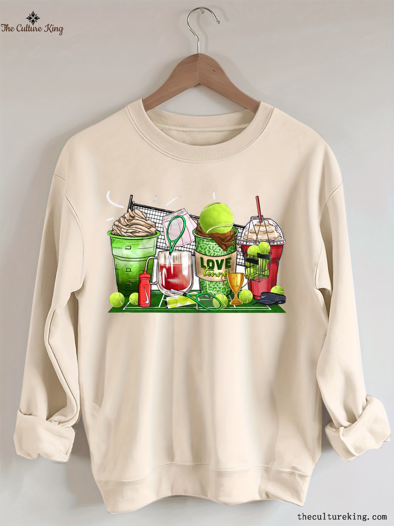 Tennis coffee cups Game Day Sweatshirt