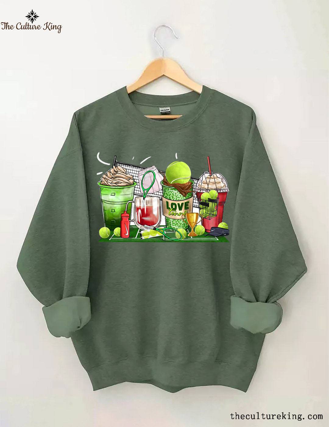 Tennis coffee cups Game Day Sweatshirt