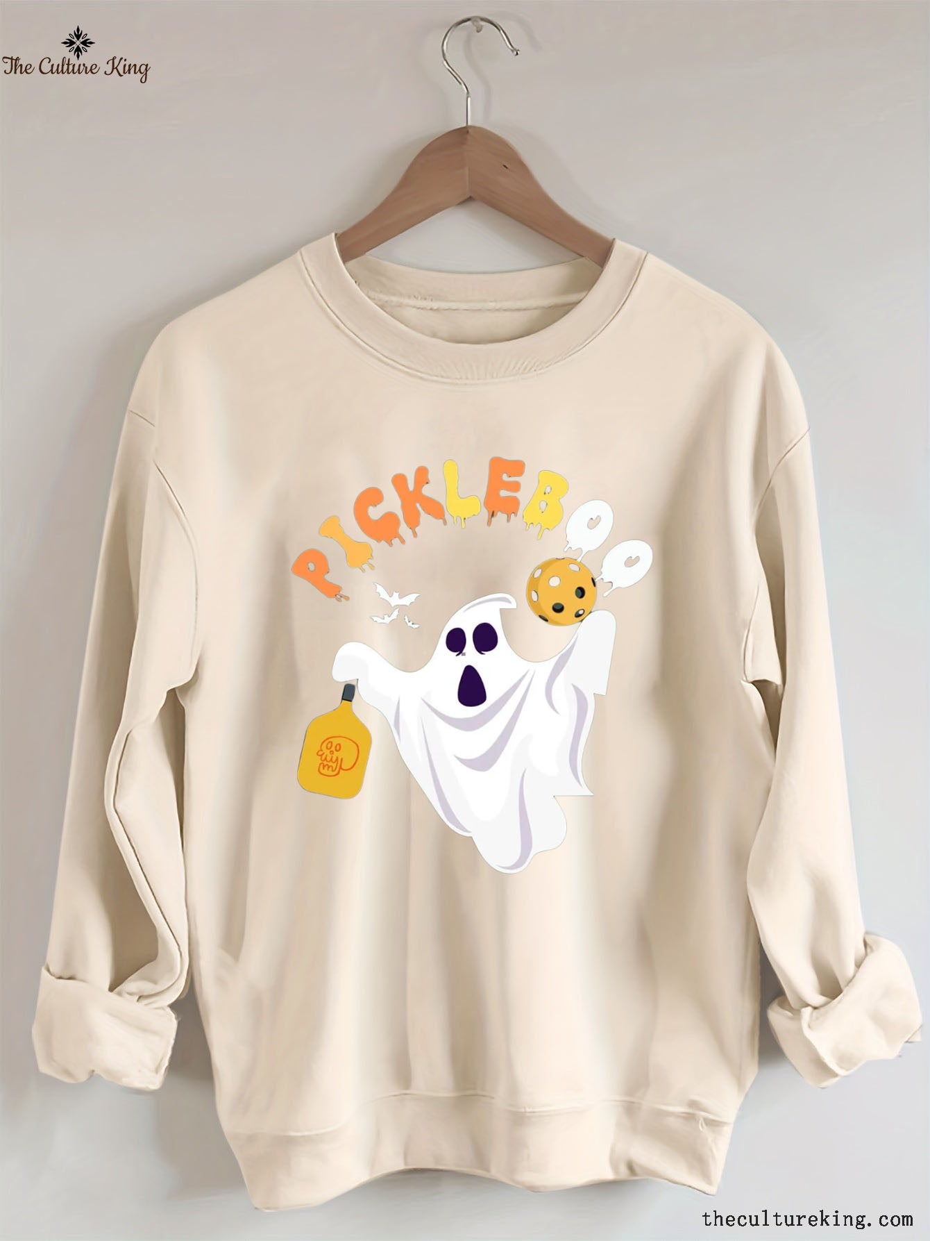 Funny Ghost Halloween Pickleball Sweatshirt