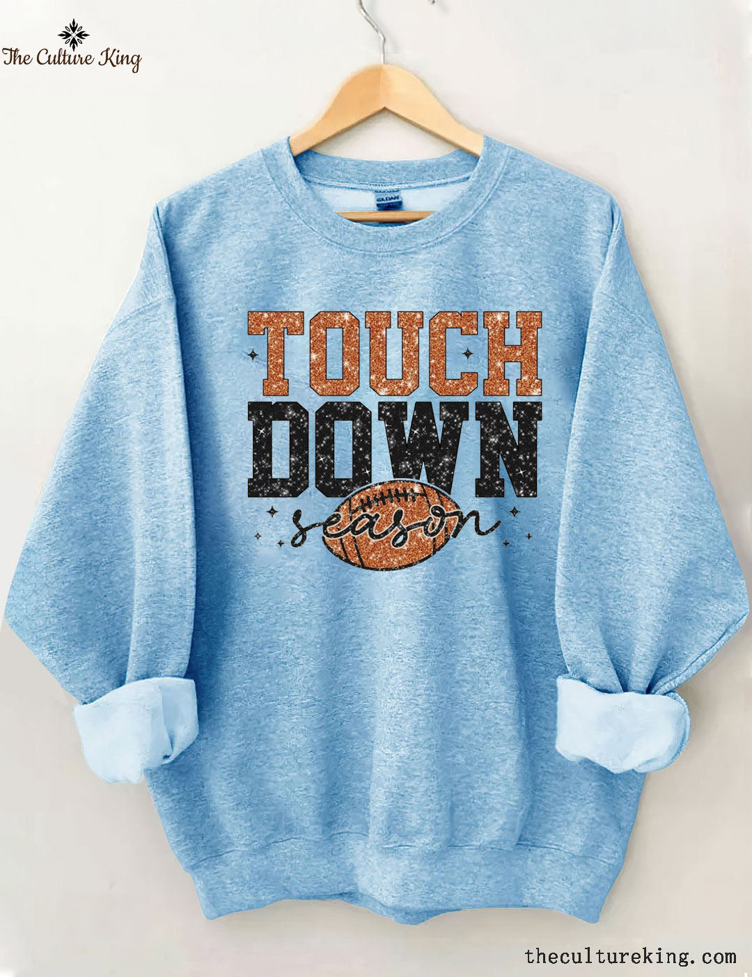 Touch Down Season Football Print Sweatshirt