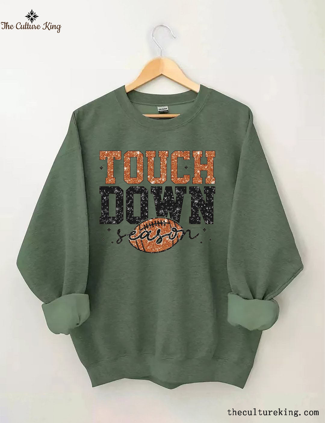 Touch Down Season Football Print Sweatshirt