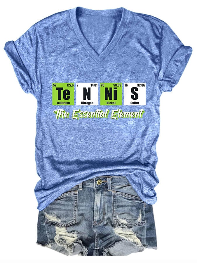 Women's Tennis the essential element V-neck T-shirt