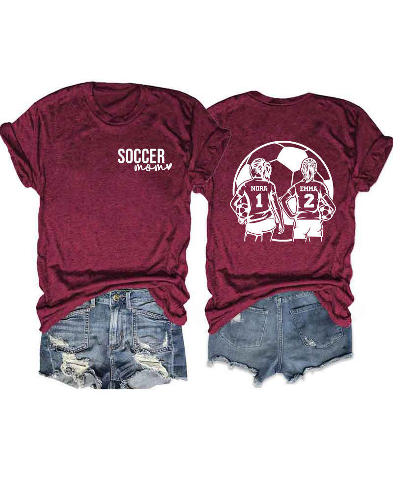 Personalized Soccer Mom 2 Girls T-Shirt