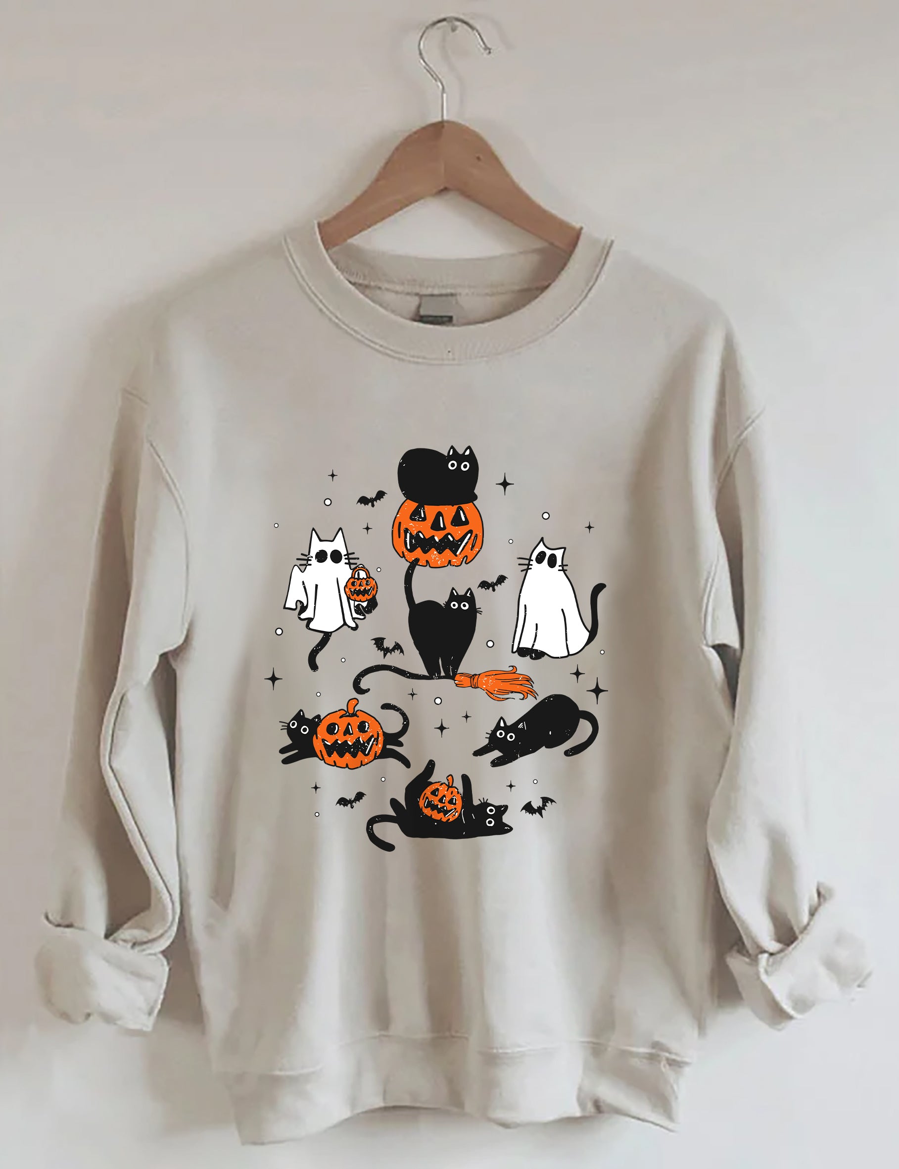 Halloween Ghost Cats Sweatshirt