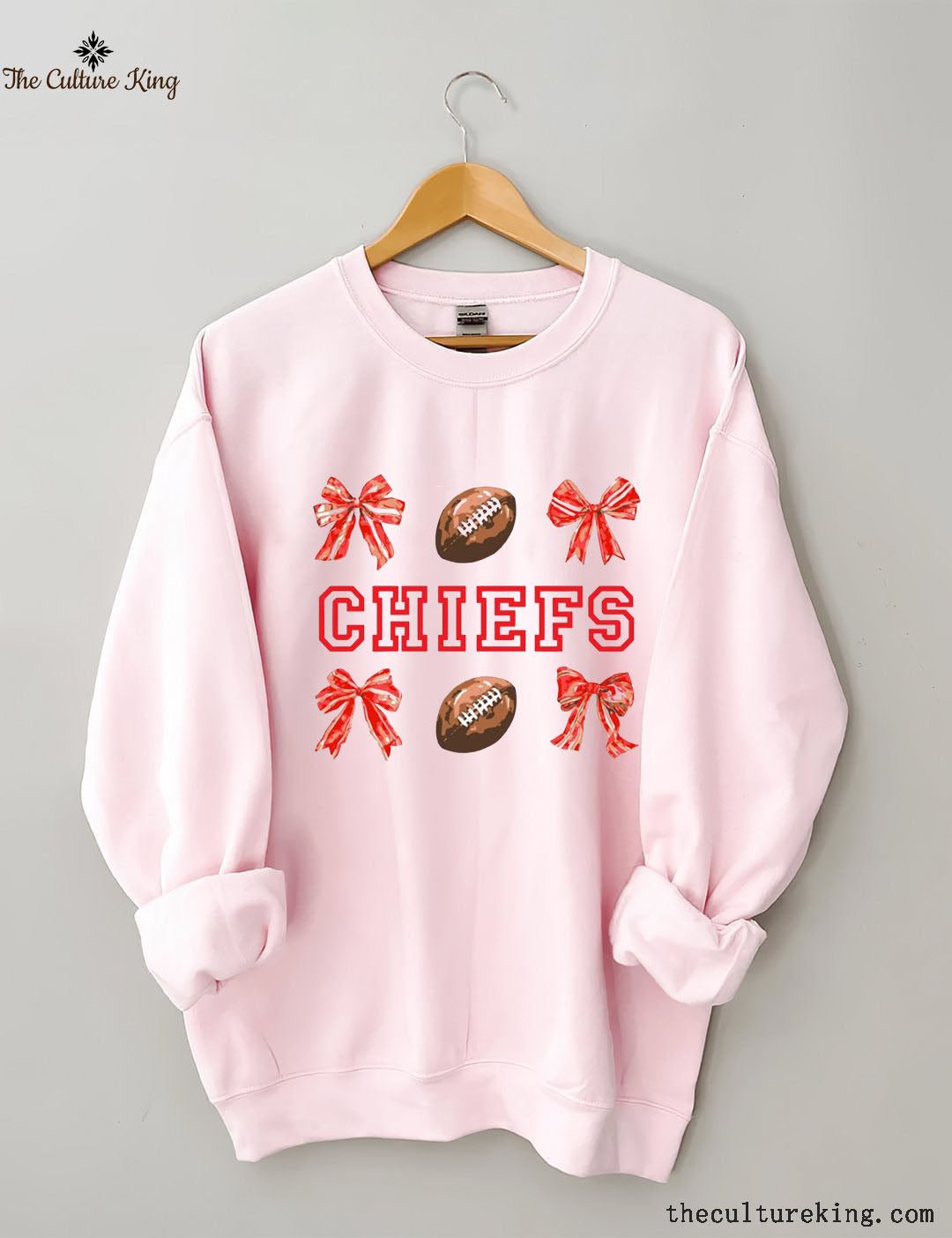 Coquette Bow Chiefs Kansas City Football Sweatshirt