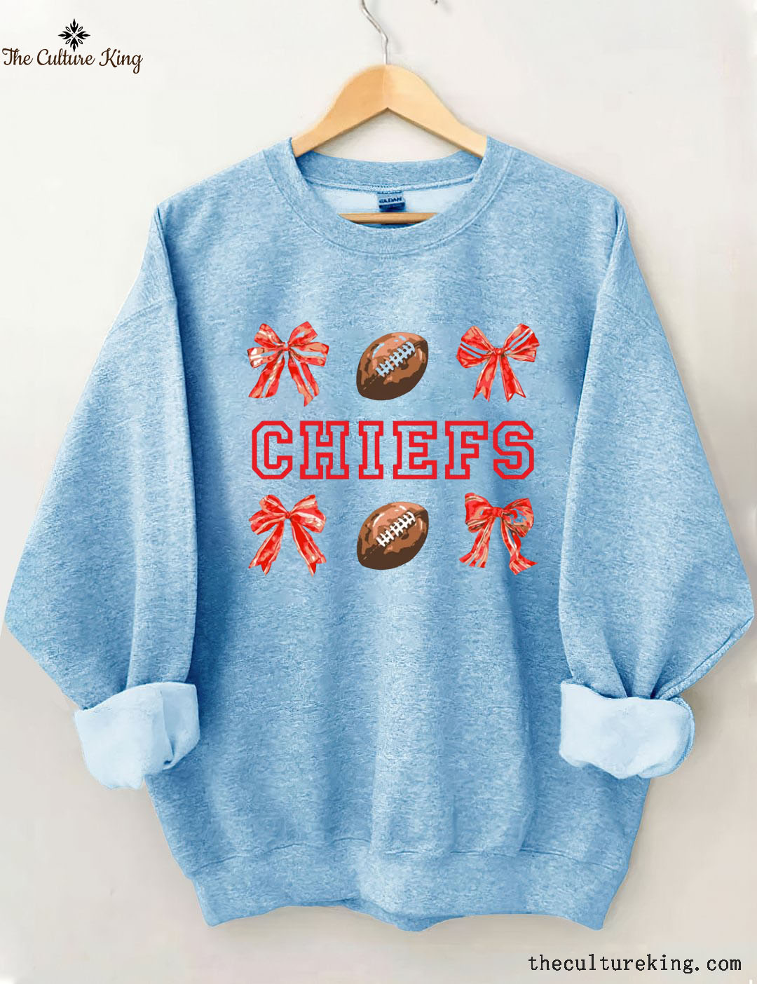 Coquette Bow Chiefs Kansas City Football Sweatshirt