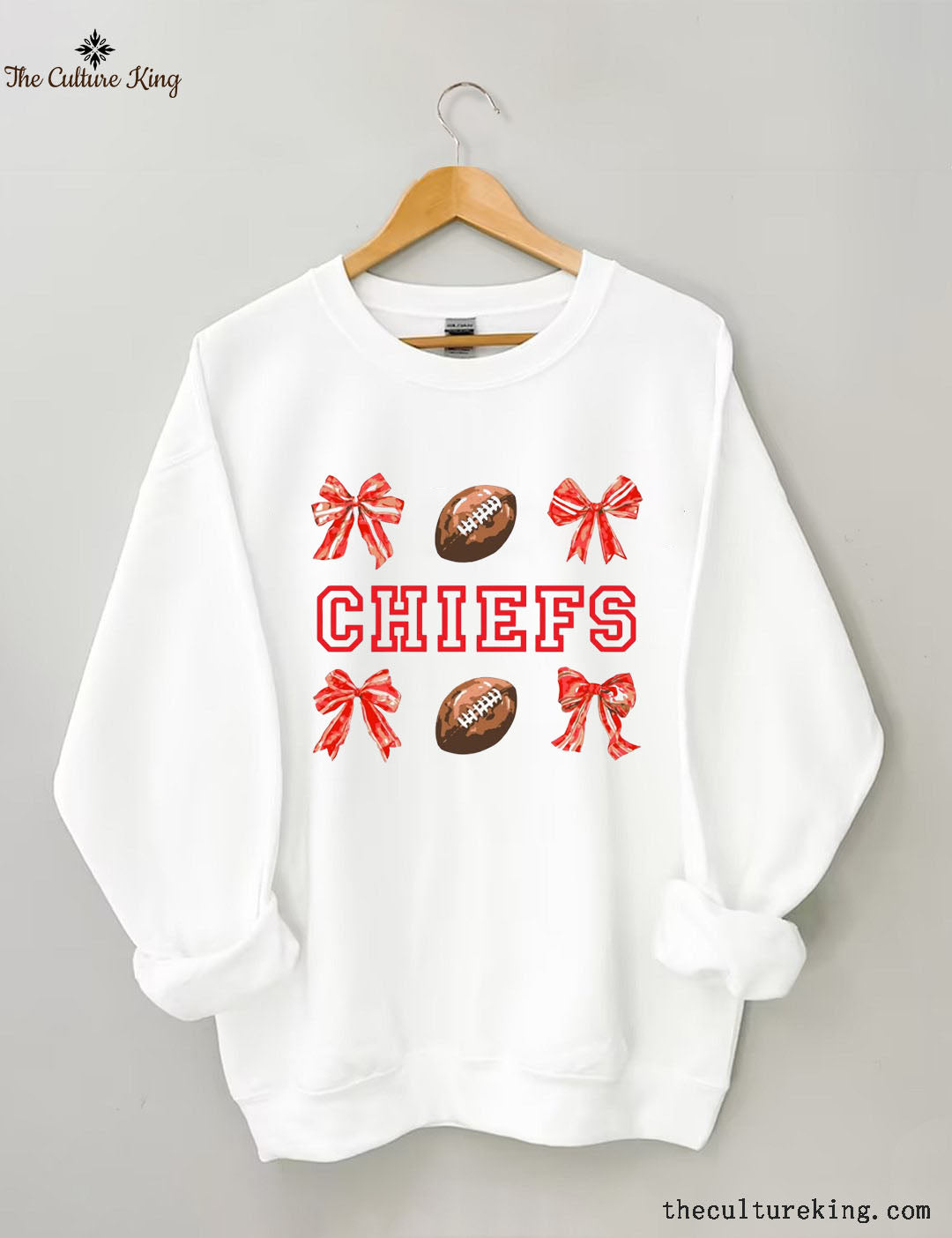 Coquette Bow Chiefs Kansas City Football Sweatshirt