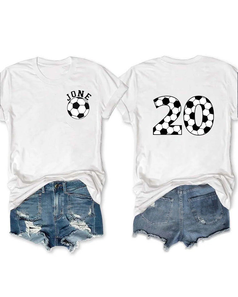 Soccer Ball Custom Number And Name T-shirt