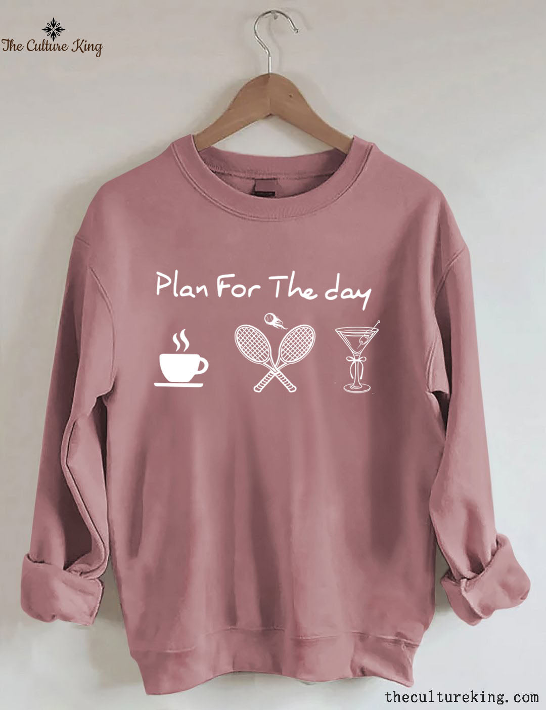 Plan For The Day Coffee Tennis Martini Sweatshirt