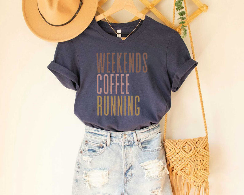 Weekends Coffee Running T-shirt