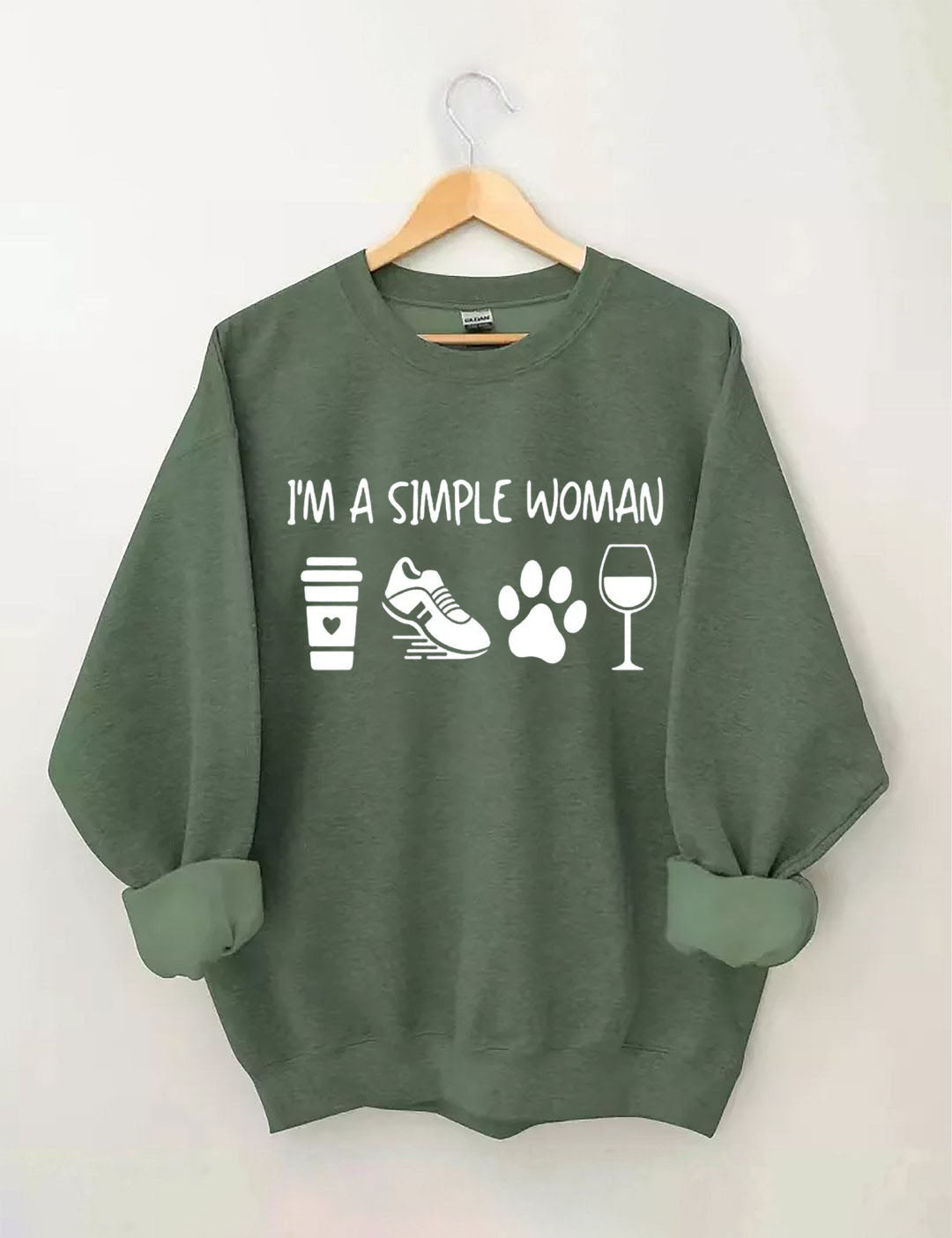 I'm A Simple Woman Coffee Wine Running Sweatshir