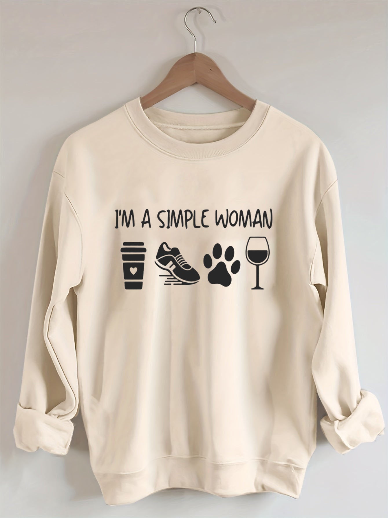 I'm A Simple Woman Coffee Wine Running Sweatshir