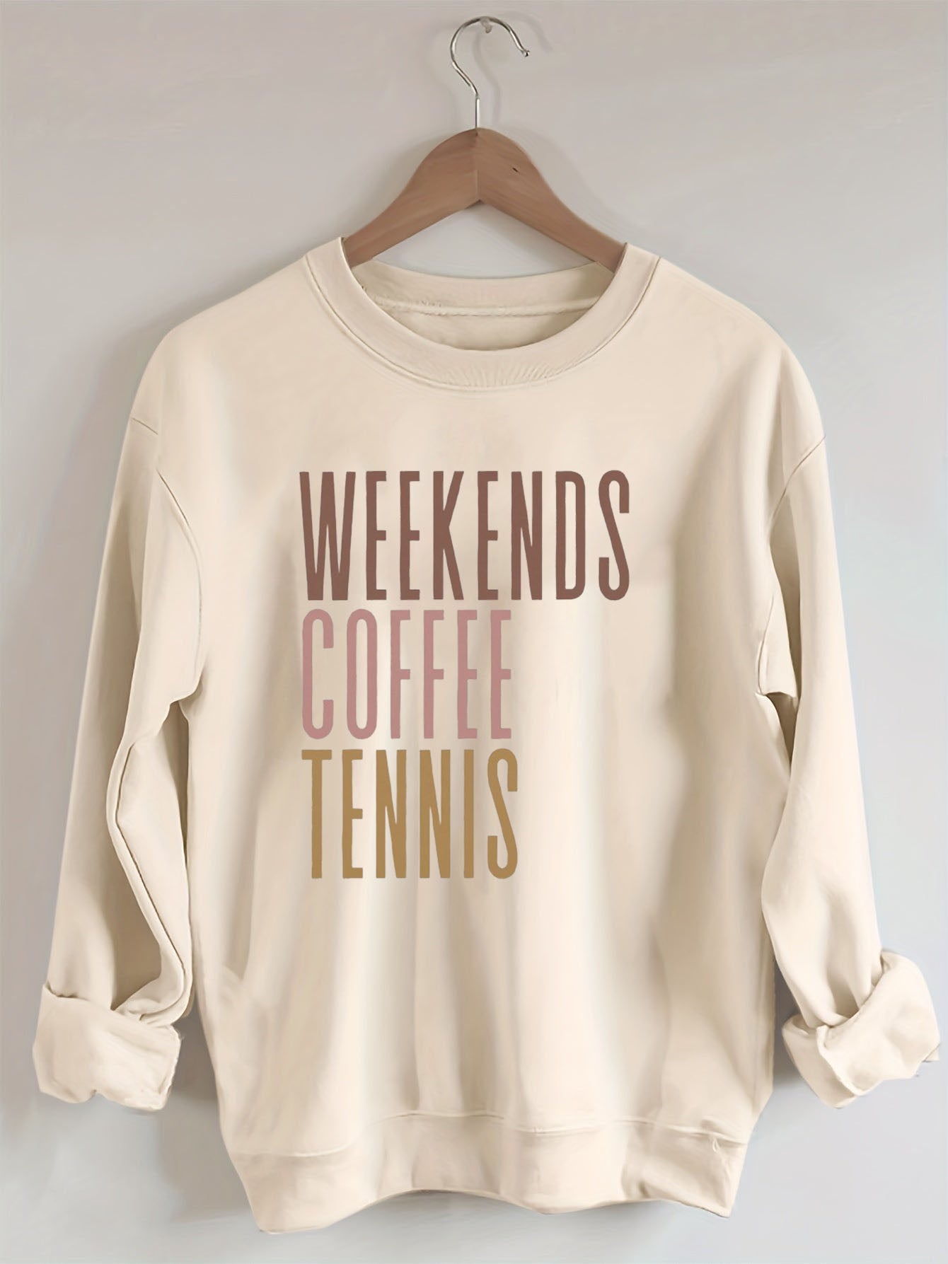 Weekends Coffee Tennis Sweatshirt