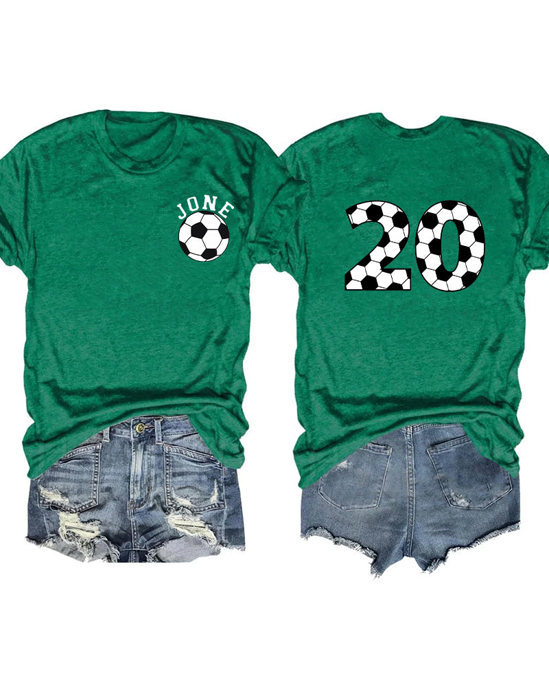 Soccer Ball Custom Number And Name T-shirt