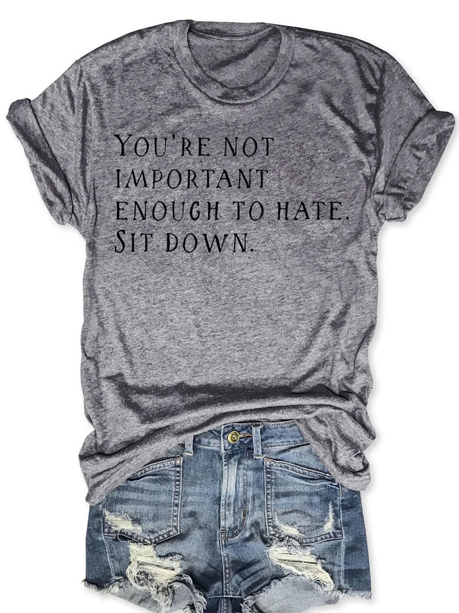 You're Not Important Enough To Hate T-shirt