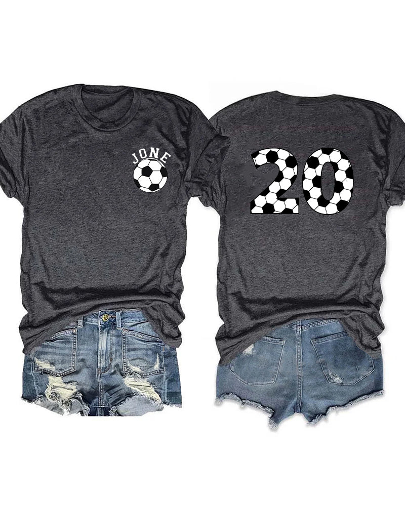 Soccer Ball Custom Number And Name T-shirt