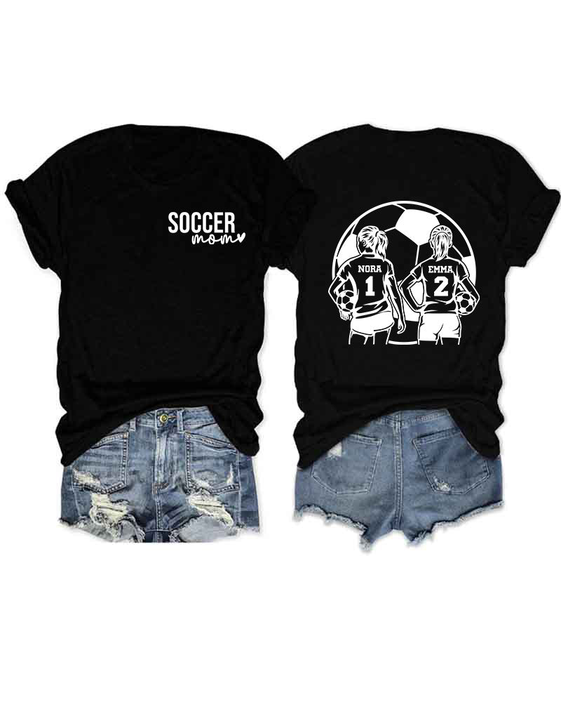 Personalized Soccer Mom 2 Girls T-Shirt