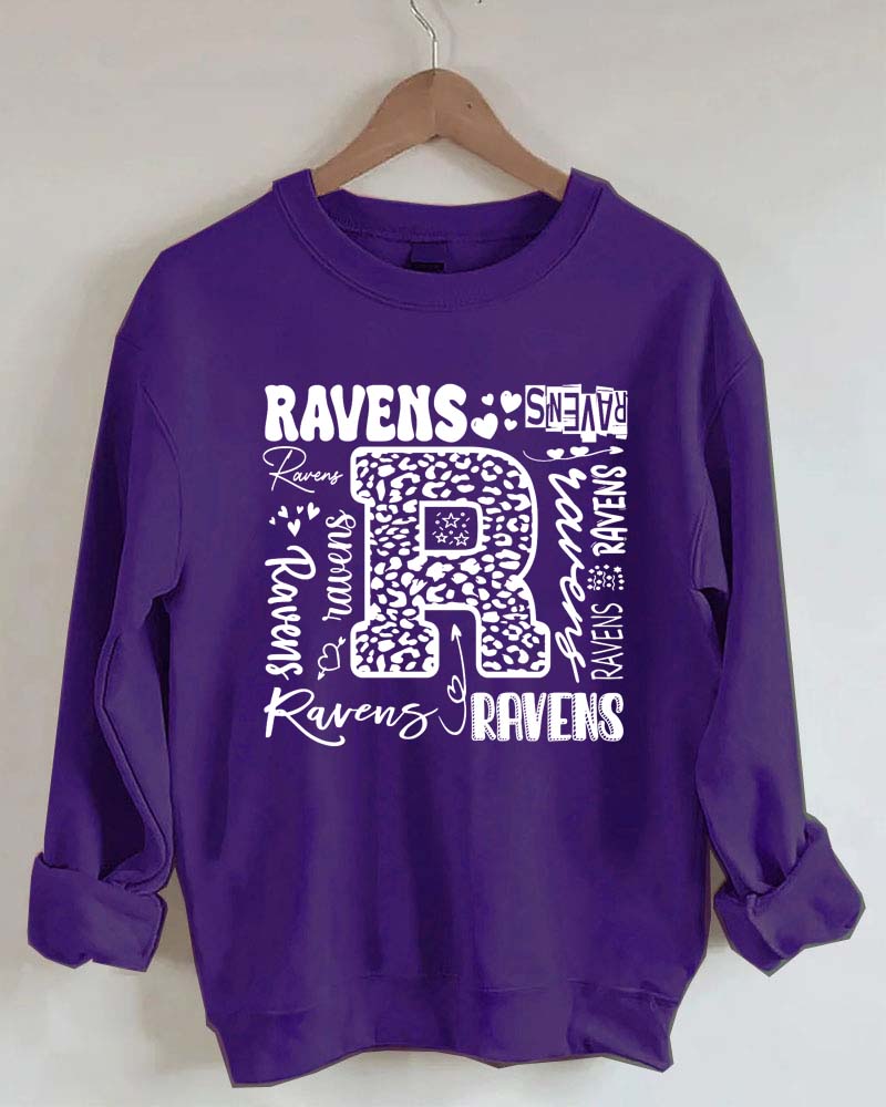 Ravens Football Printed Crewneck Sweatshirt