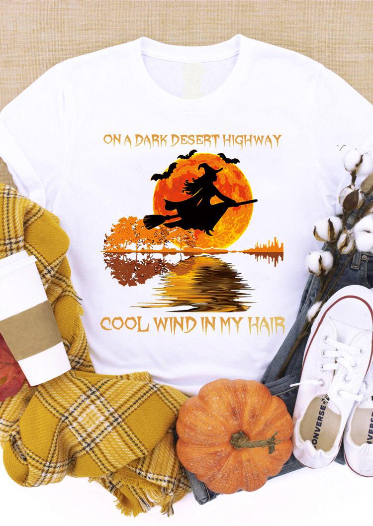 Halloween On A Dark Desert Highway Witch T-Shirt