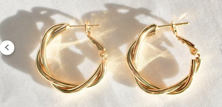 14K Gold Twisted Earrings