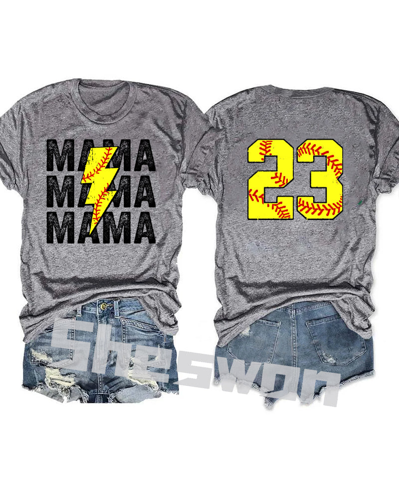 Softball Mama Custom Number T-shirt