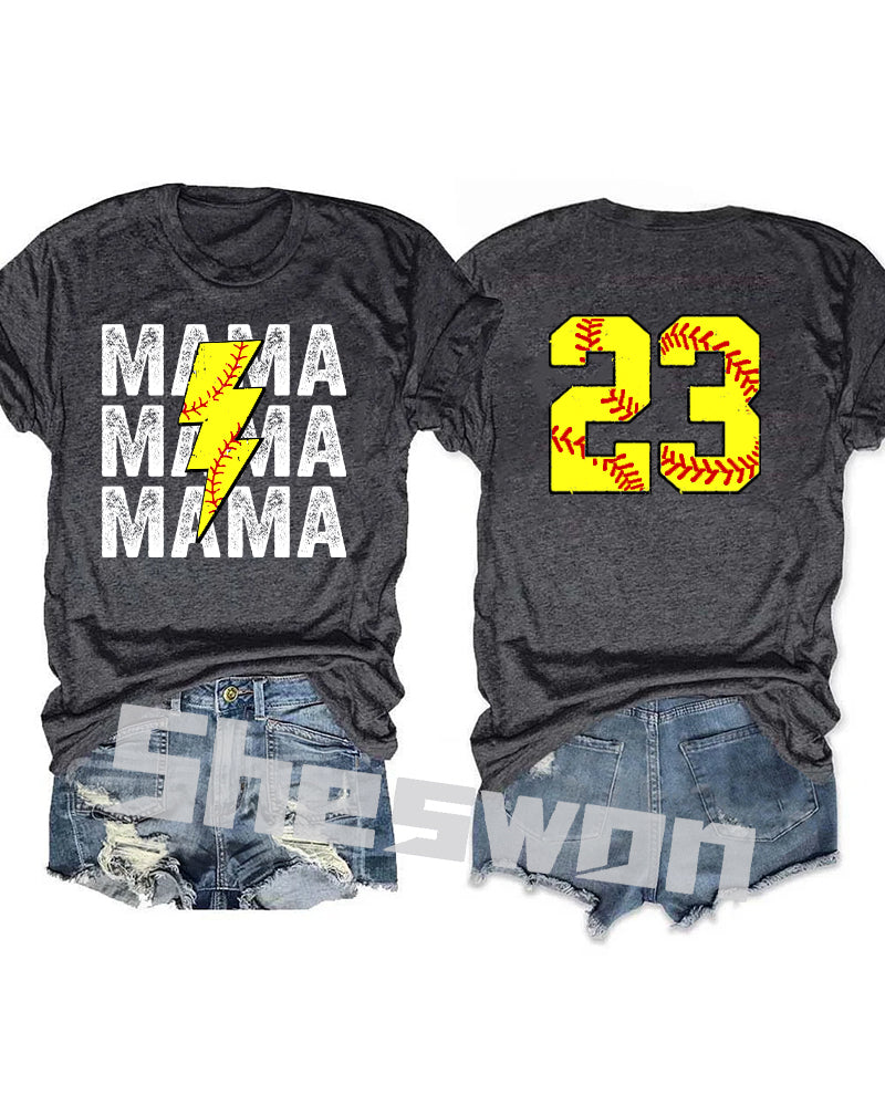 Softball Mama Custom Number T-shirt