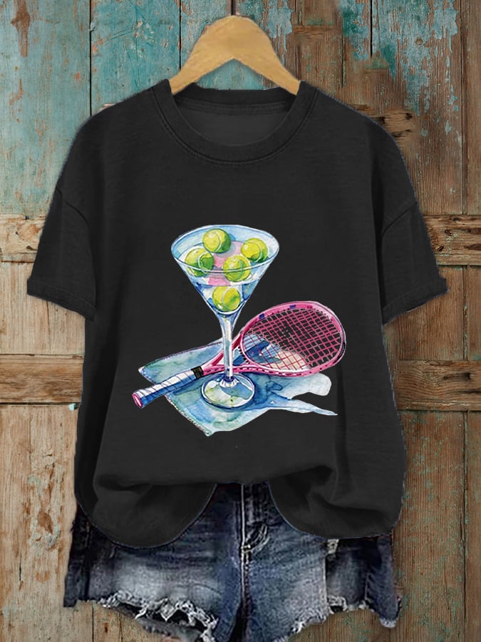 Women's Funny Tennis Tennis Lover Printed T-Shirt