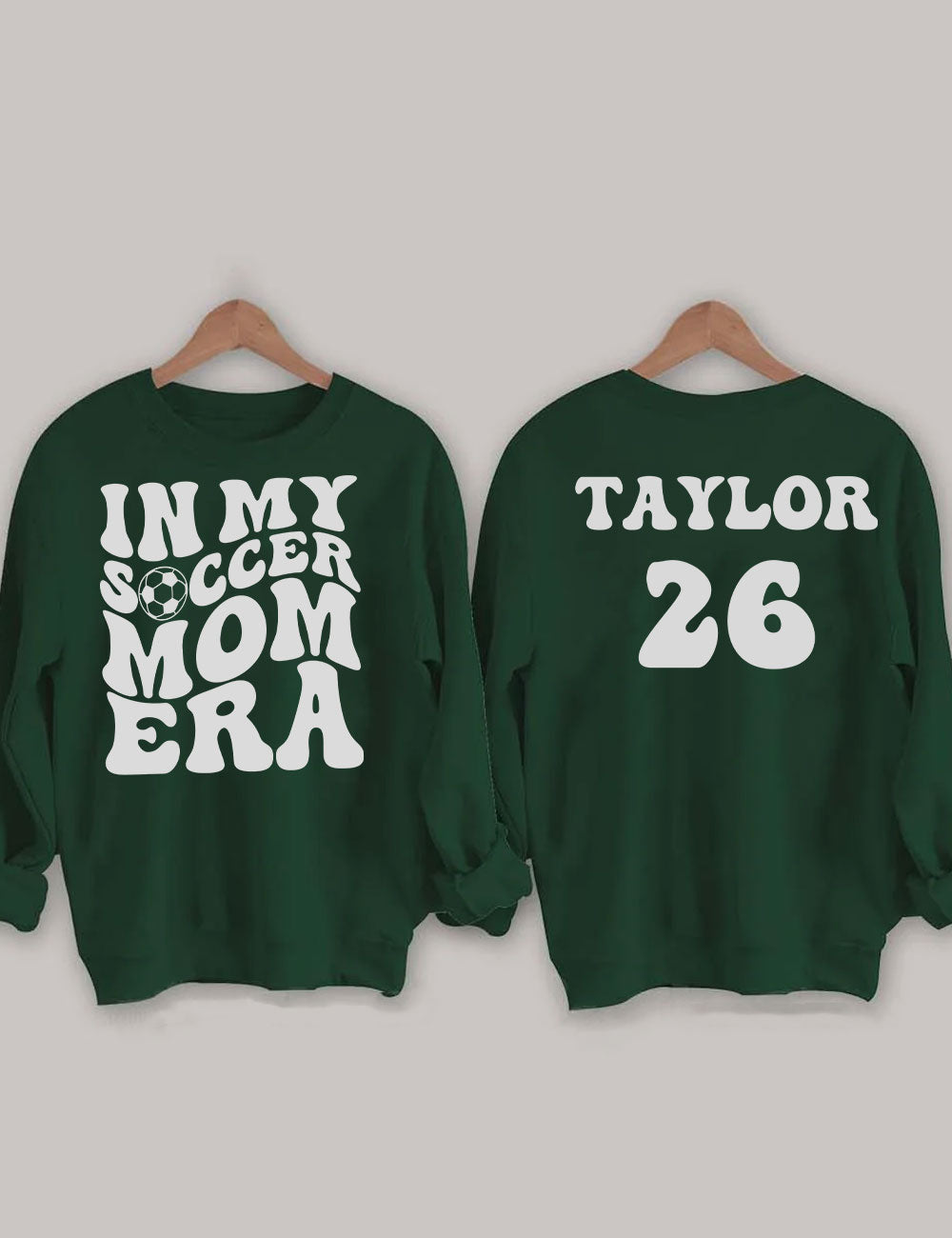 Personalise Name and Number In My Soccer Mom Ear Sweatshirt