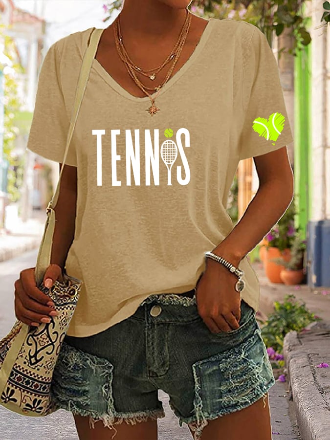 Women's Tennis Lovers V-neck T-shirt