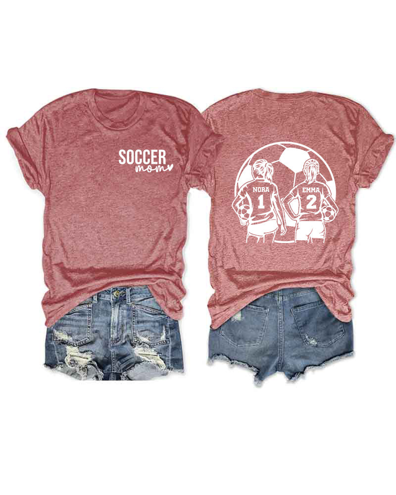 Personalized Soccer Mom 2 Girls T-Shirt