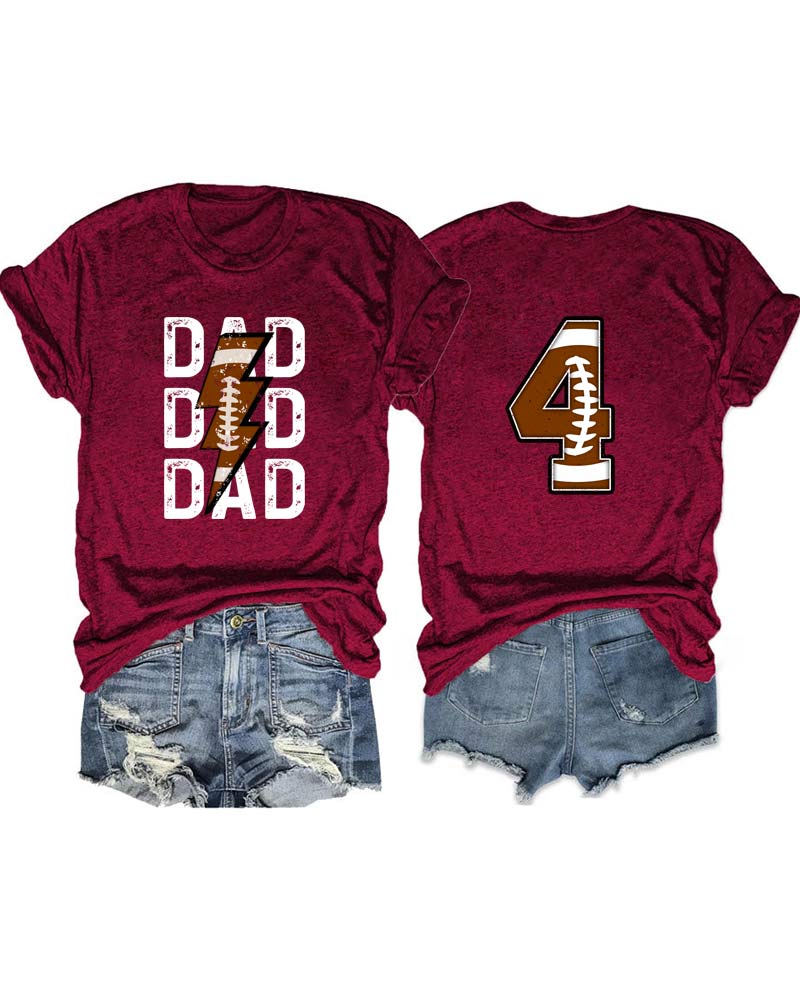 Football Dad Personalized Number T-Shirt