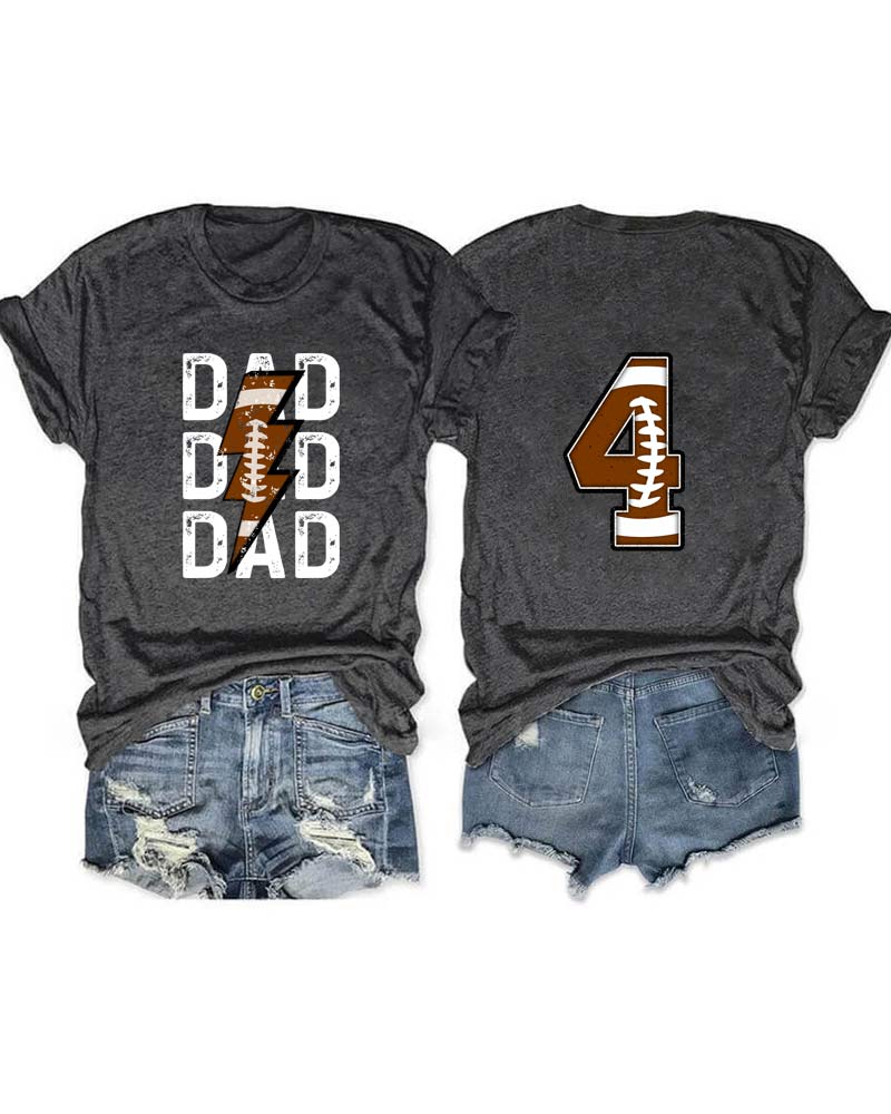 Football Dad Personalized Number T-Shirt